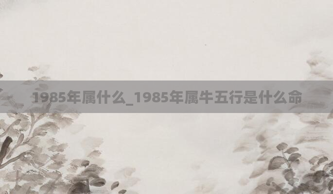 1985年属什么_1985年属牛五行是什么命