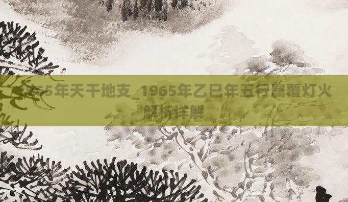 1965年天干地支_1965年乙巳年五行属覆灯火解析详解