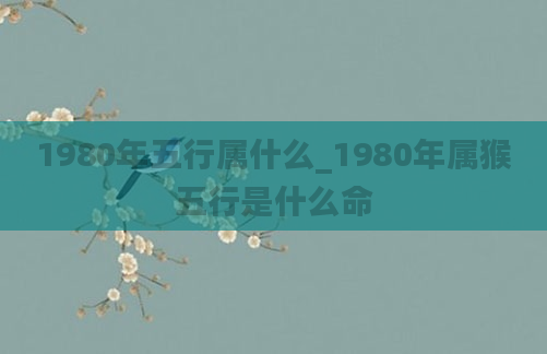 1980年五行属什么_1980年属猴五行是什么命
