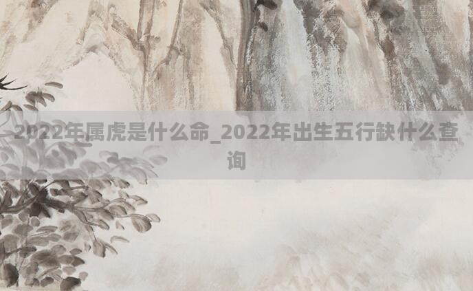 2022年属虎是什么命_2022年出生五行缺什么查询