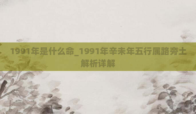 1991年是什么命_1991年辛未年五行属路旁土解析详解