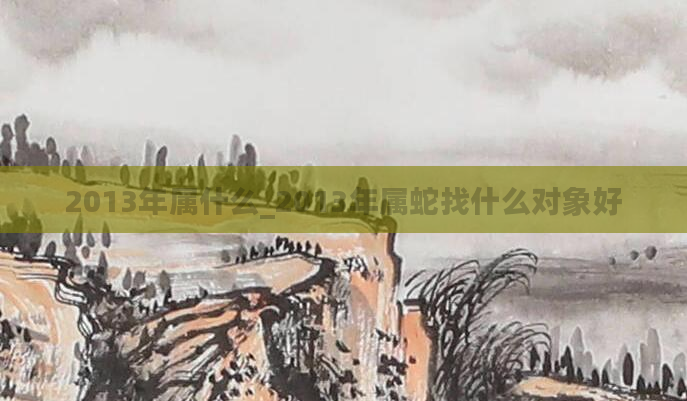 2013年属什么_2013年属蛇找什么对象好