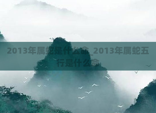 2013年属蛇是什么命_2013年属蛇五行是什么命