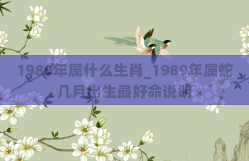 1989年属什么生肖_1989年属蛇几月出生最好命说明
