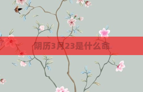 阴历3月23是什么命
