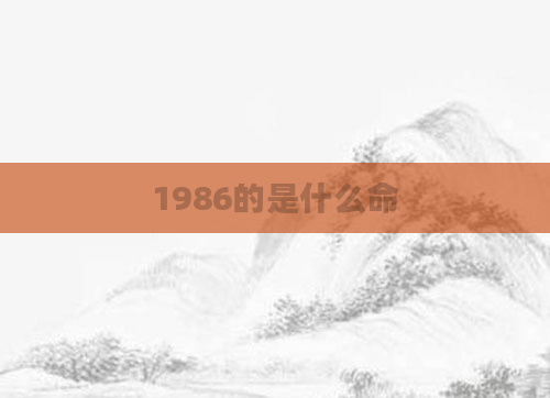 1986的是什么命