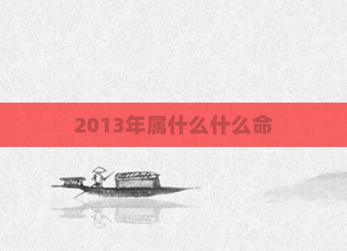 2013年属什么什么命