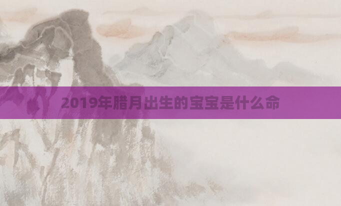 2019年腊月出生的宝宝是什么命
