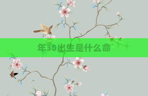 年30出生是什么命