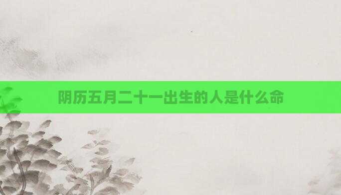 阴历五月二十一出生的人是什么命