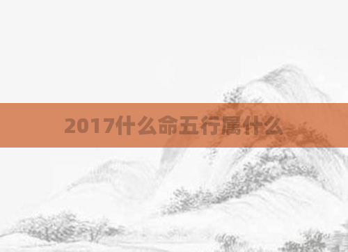 2017什么命五行属什么