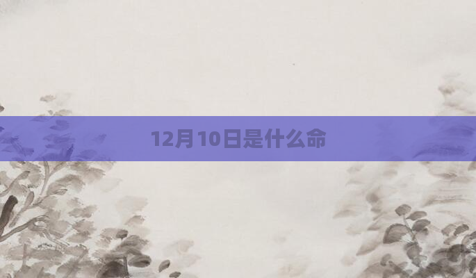12月10日是什么命