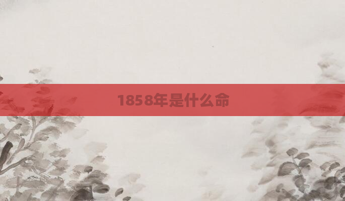 1858年是什么命