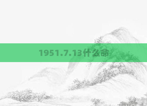 1951.7.13什么命