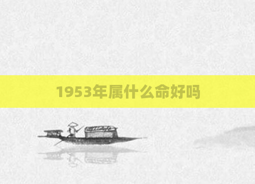 1953年属什么命好吗