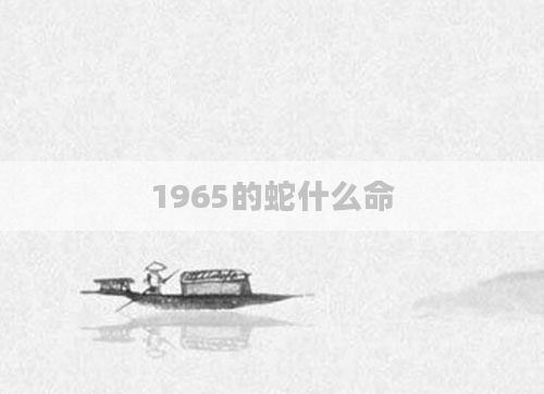 1965的蛇什么命