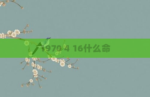 1970 4 16什么命