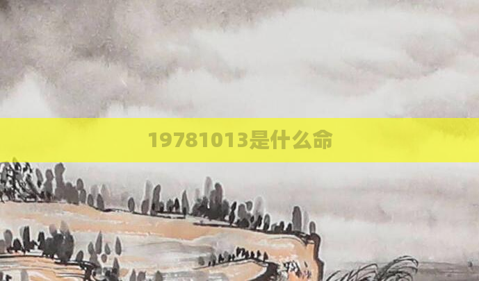 19781013是什么命