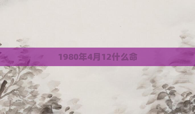 1980年4月12什么命