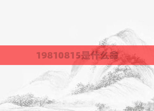 19810815是什么命