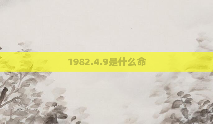 1982.4.9是什么命