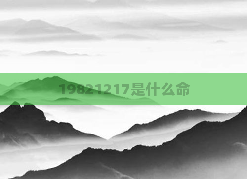 19821217是什么命