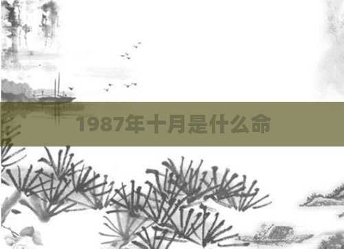 1987年十月是什么命