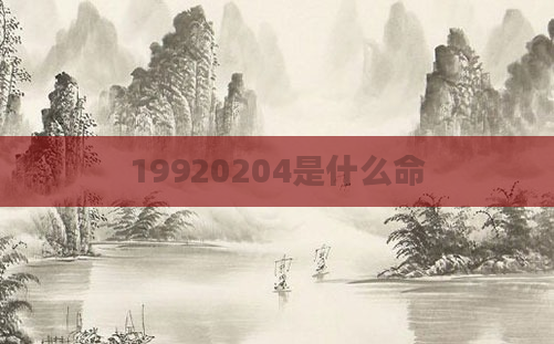 19920204是什么命