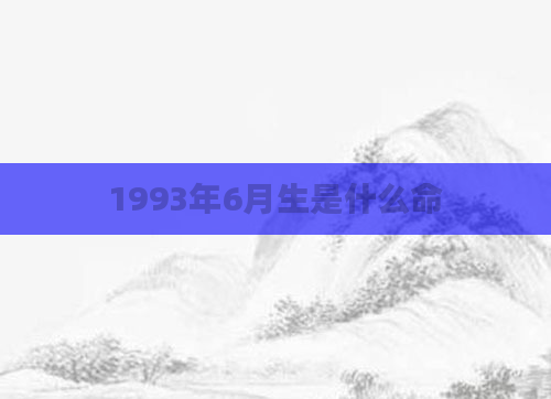1993年6月生是什么命
