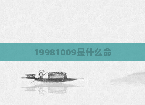19981009是什么命