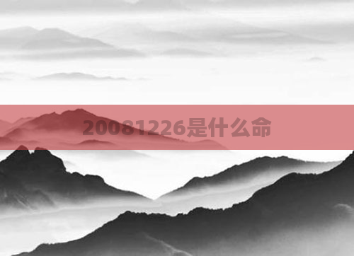 20081226是什么命