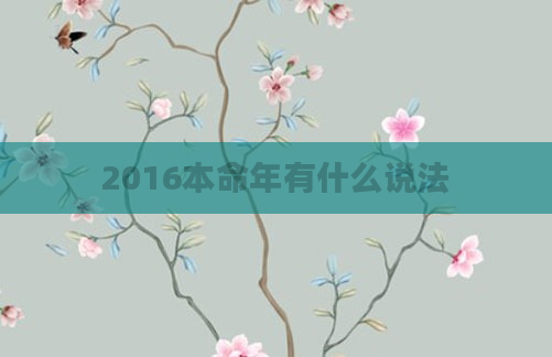 2016本命年有什么说法