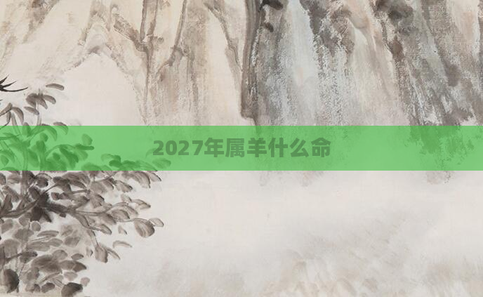 2027年属羊什么命