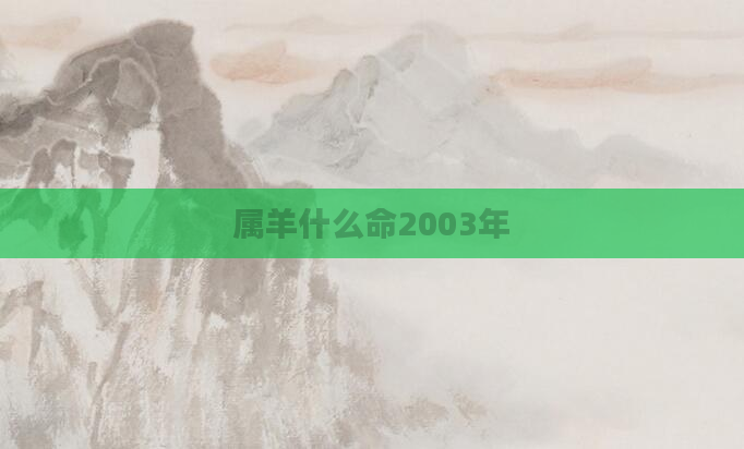 属羊什么命2003年