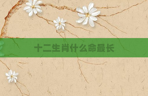 十二生肖什么命最长