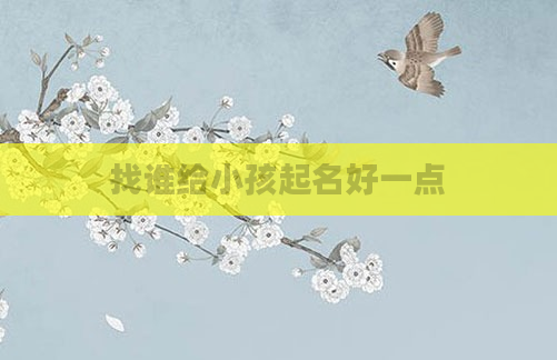 找谁给小孩起名好一点
