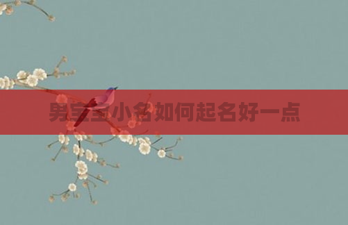 男宝宝小名如何起名好一点