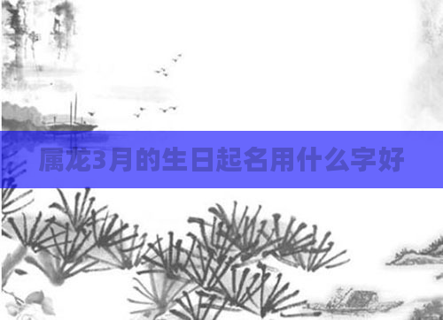 属龙3月的生日起名用什么字好