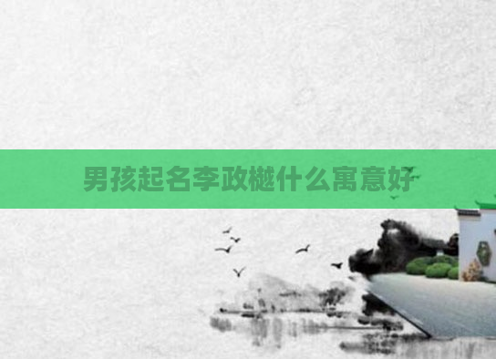 男孩起名李政樾什么寓意好