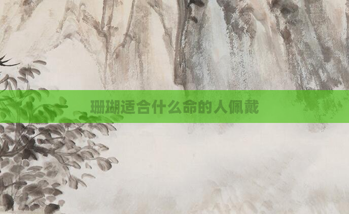 珊瑚适合什么命的人佩戴