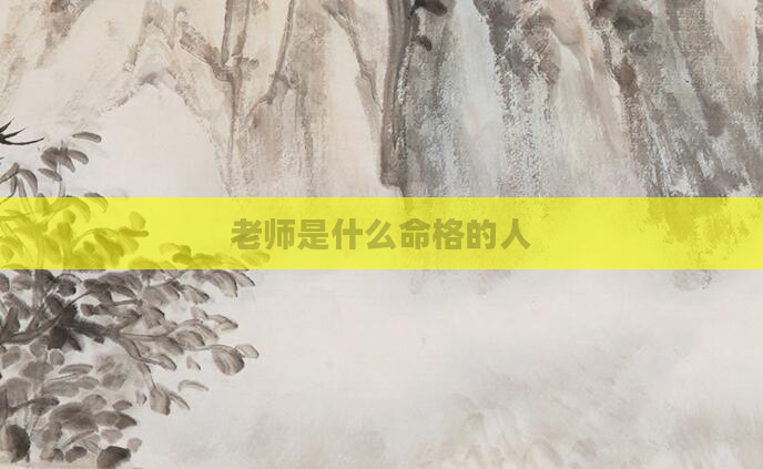老师是什么命格的人