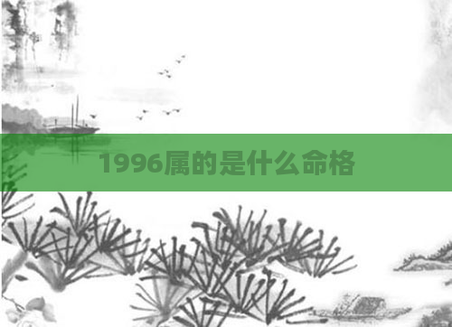 1996属的是什么命格