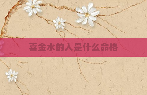 喜金水的人是什么命格