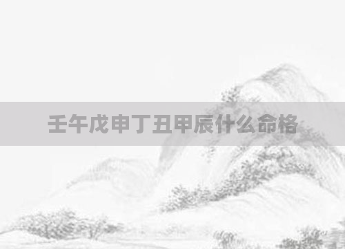 壬午戊申丁丑甲辰什么命格