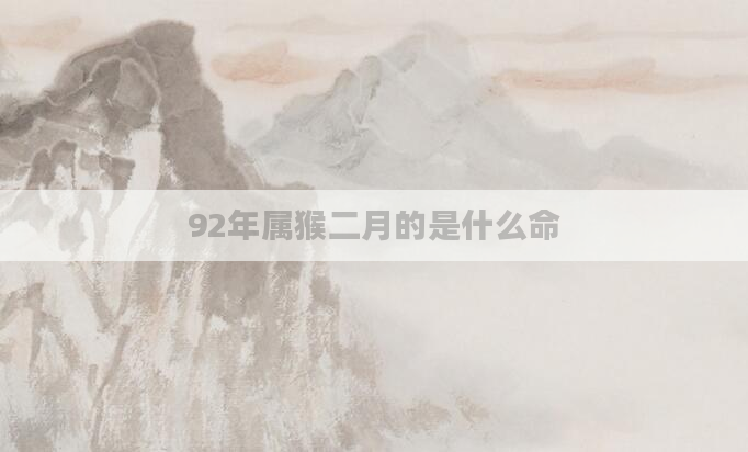 92年属猴二月的是什么命