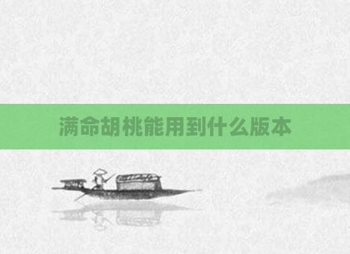 满命胡桃能用到什么版本