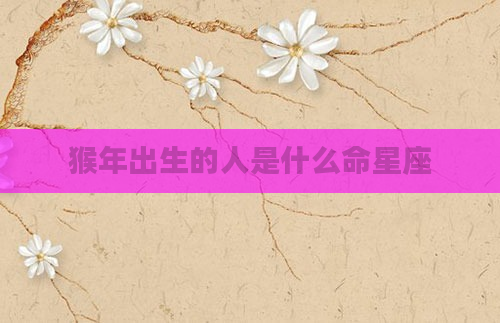 猴年出生的人是什么命星座