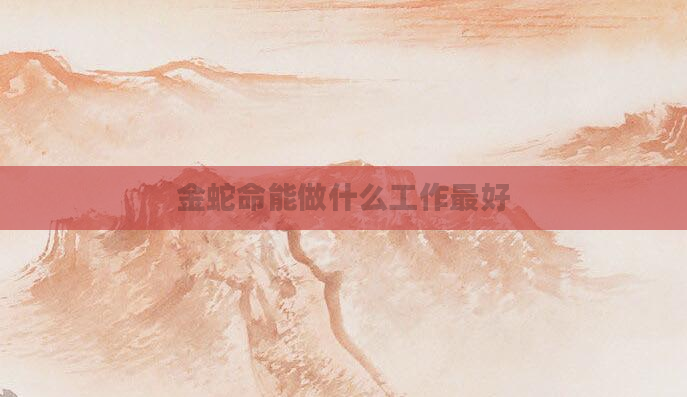 金蛇命能做什么工作最好