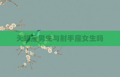 天蝎座男生与射手座女生吗