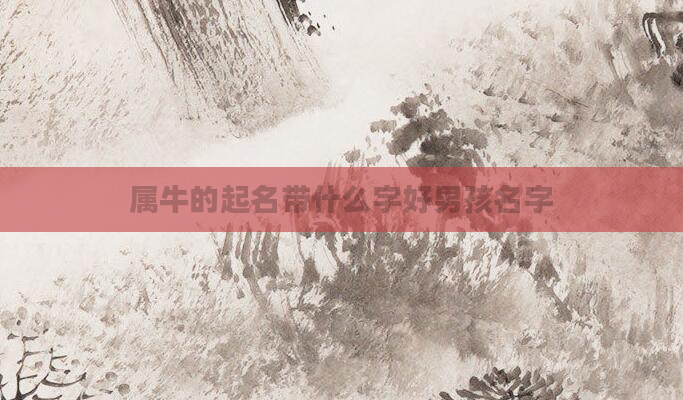 属牛的起名带什么字好男孩名字